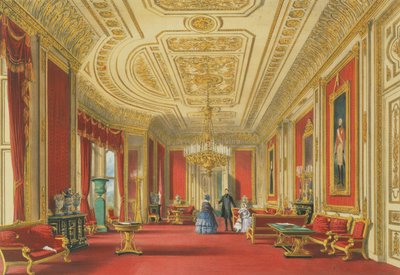 Das Karmesinrote Zeichenzimmer, Windsor Castle, 1838 von James Baker Pyne